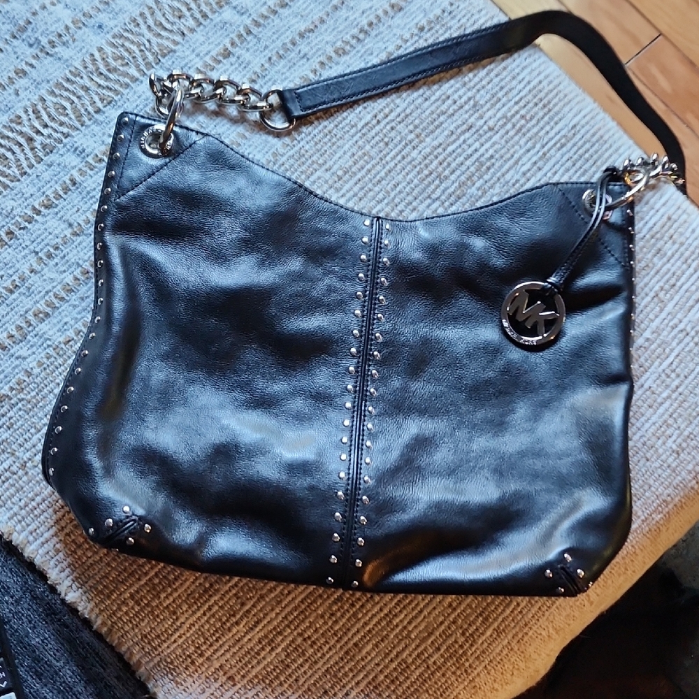 Michael Kors Black Studded Shoulder Bag